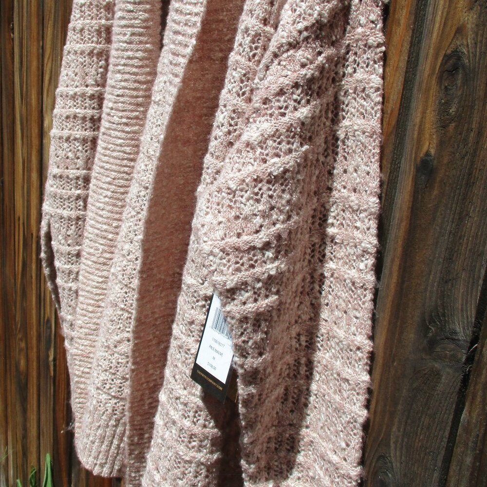 NEW Frye Women's Open Front Cardigan Pastel Mauve Size L NWT - Picture 9 of 9